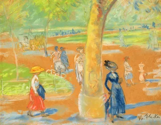 Park (Kvinde i blåt under et træ)